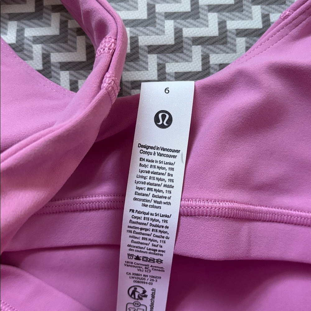 LULULEMON ALIGN TANK IN PINK FROSTING SZ 6 ,10 NWT - Picture 6 of 10